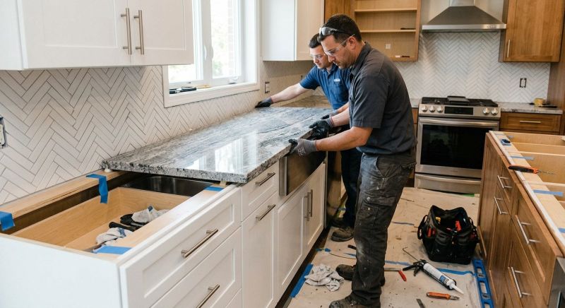 Granite Slab Installation in Sonoma County, CA