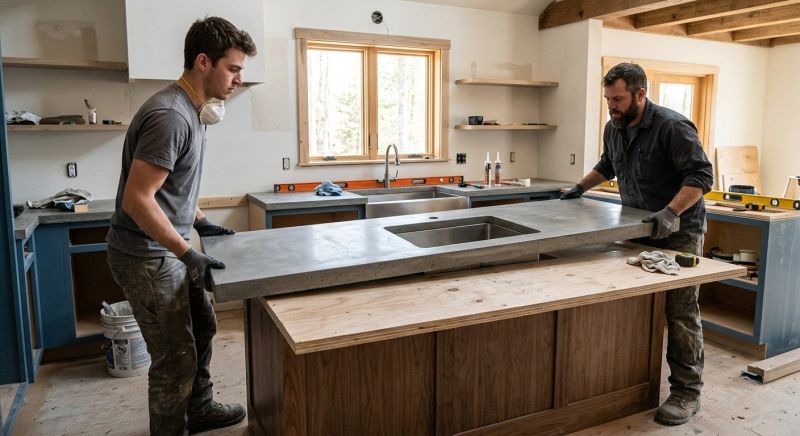 Poured Countertop Installation in Santa Rosa, CA