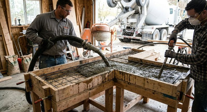 Poured Countertop Installation in Sonoma County, CA