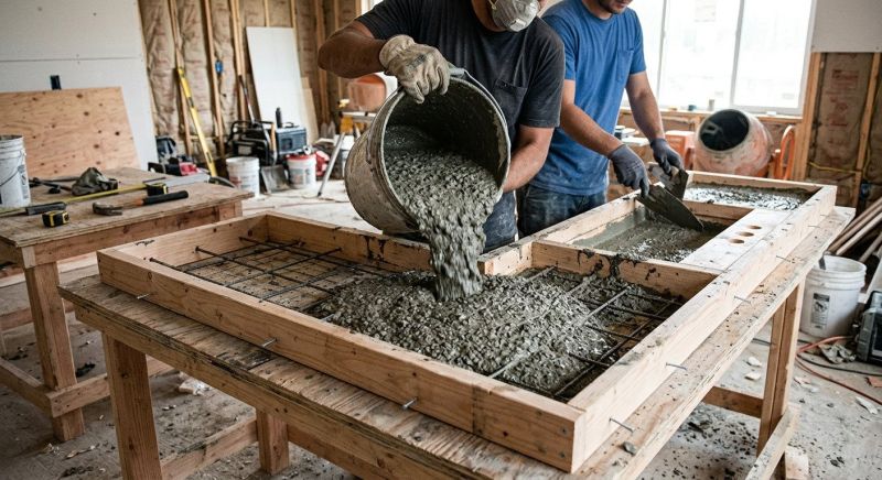 Poured Countertop Installation in Sonoma County, CA
